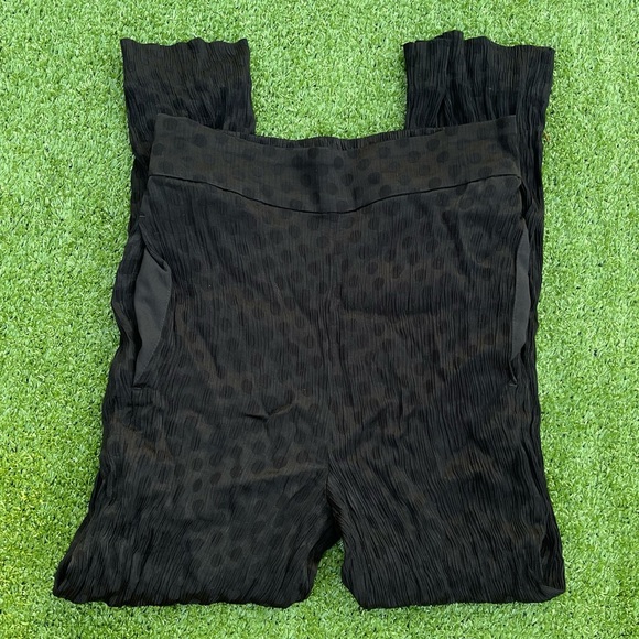 Madewell Black Jacquard Huston Pull on Polkadot Crop Pants Preowned size XXS - Picture 2 of 7